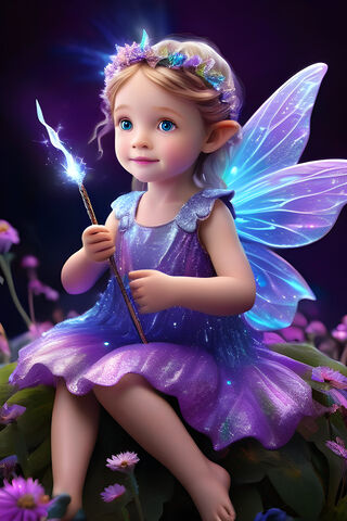 Fairy, Blue, Colourful