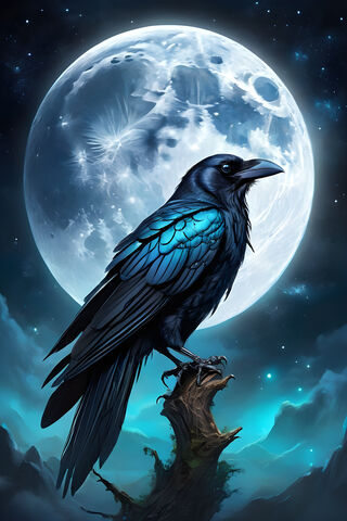 Feather On The Moon and Raven