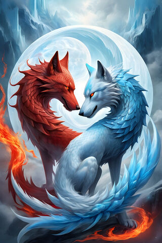 Fire & Ice Draconic Wolves
