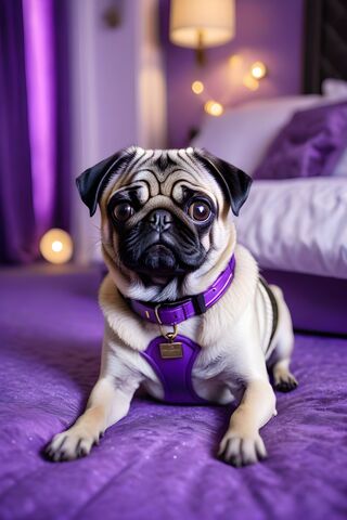 Pug Perfection in Purple 💜🐾