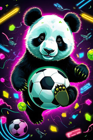 Football Panda Neon