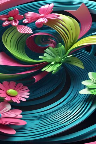 Whimsical Floral Swirl 🌸✨