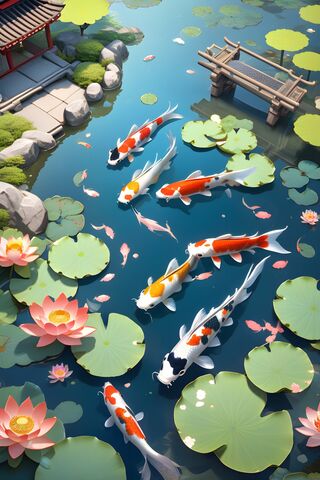 Tranquil Koi Pond Serenity 🐟🌸