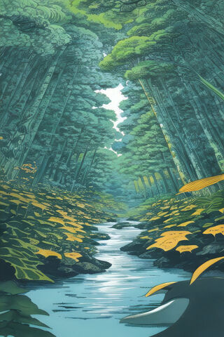 Tranquil Forest Stream 🌲💧