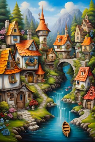 Enchanted Village by the River 🌊🏡