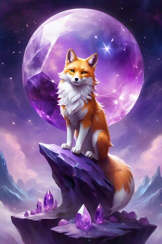 Fox Standing On Purple ..