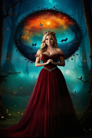 Fantasy Young Beautiful Sorceress Woman.
