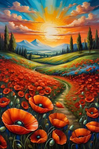 Field Of Poppies Is Happiness