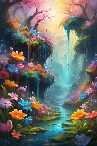 Flower Water Dripping