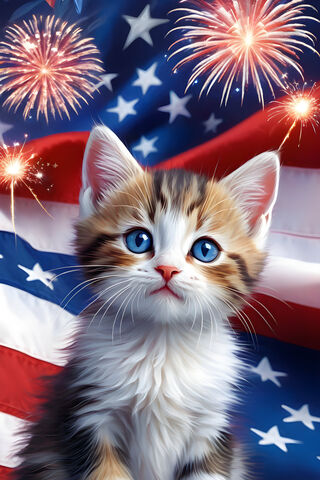 Fourth Of July Kitten