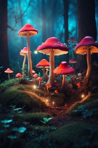 Forest With Mushrooms