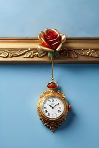 Golden Watch Red Rose