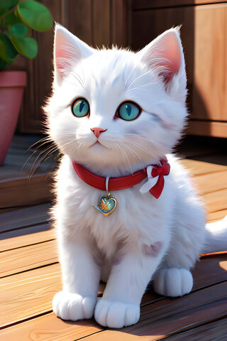 Adorable White Kitten w..