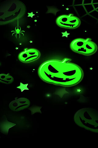 Green Halloween Pumpki