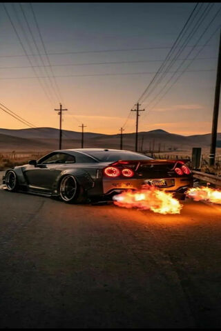 Fiery Ride at Dusk