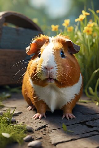 Adorable Guinea Pig in a Sunny Meadow 🌼🐹