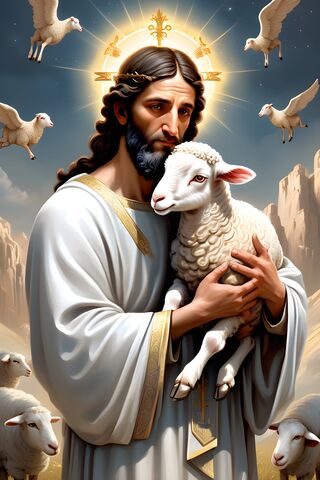 God Holding The Lamb Without Blemish