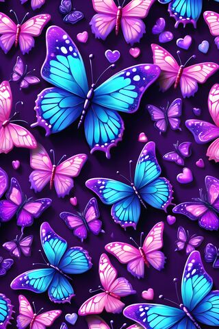 Glitter Purple Butterflies