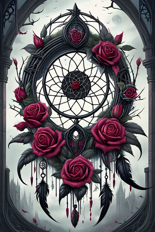 Gothic Rose Dreamcatcher