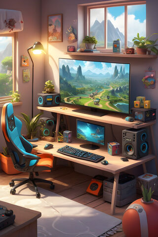 Cozy Gaming Setup 🎮🌿