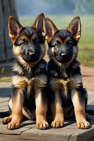 Double the Cuteness: Adorable German Shepherd Puppies 🐾❤️