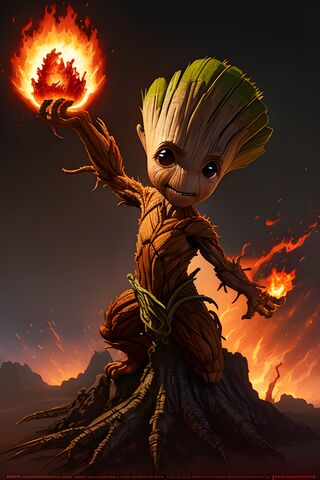 Groot's Fiery Power! 🔥🌱