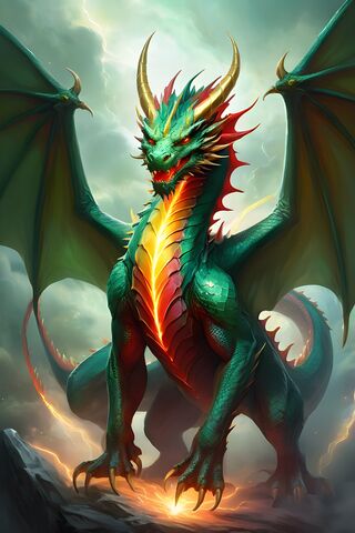 Green and Red Dragon