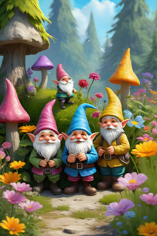 Gnomes Enjoying Summer