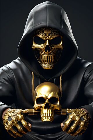 Golden Skull Mask Finger Trap Pistols