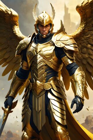 Celestial Guardian: The Golden Sentinel