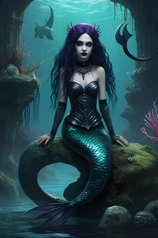 Enigmatic Depths of the Goth Mermaid 🌊🖤