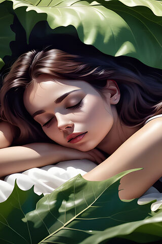 Girl Sleep In A Forest