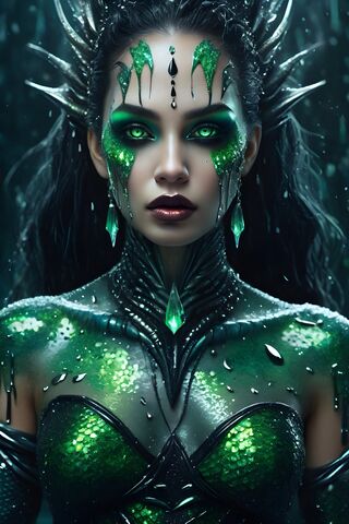 Green Makeup Melting Mermaid