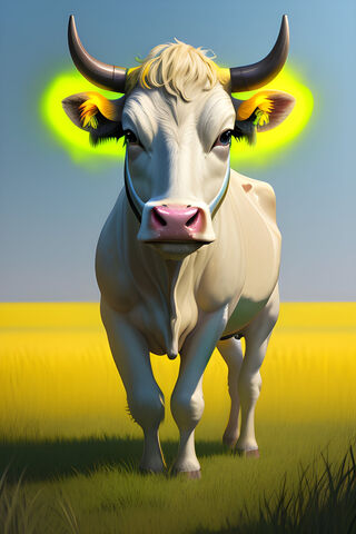 Radiant Cow in a Golden..