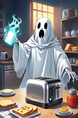 Ghost Making Breakfast