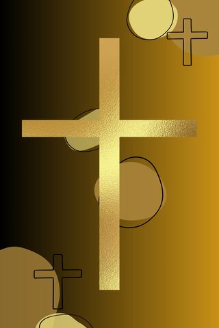 Golden Cross on a Gradi..
