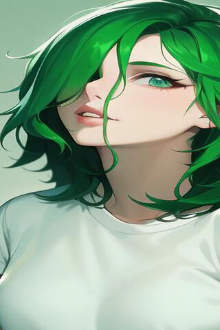 Enchanting Green-Haired Beauty 🌿✨