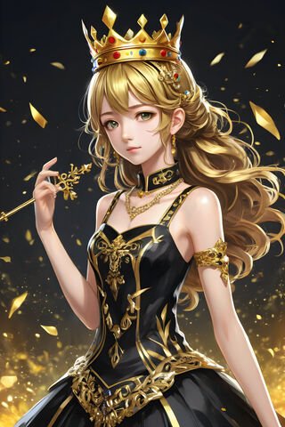 Girl Wearing A Gold Crown