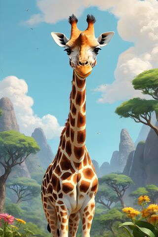 Majestic Giraffe in a V..