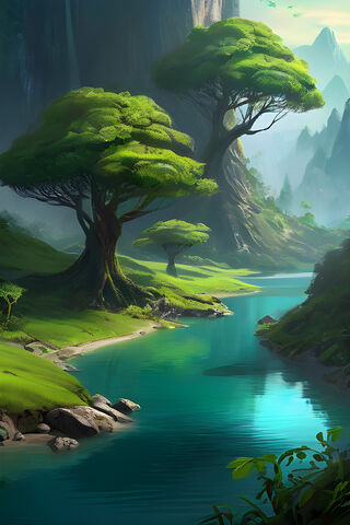 Tranquil River Oasis 🌳💧
