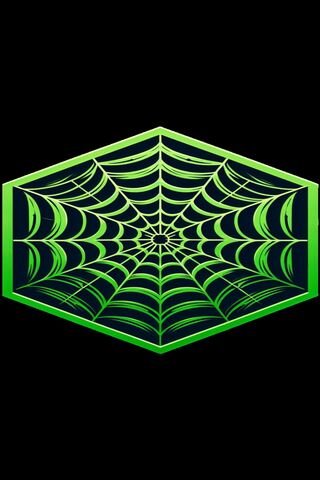 Green Spiderweb Art