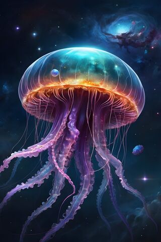 Galaxy Jellyfish In Space