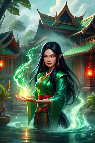 Green Spellcaster Witch