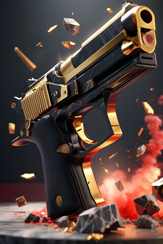 Gold Black Gun