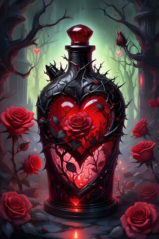 Gothic Bottle With Rose