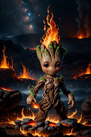 Groot in Fiery Adventur..