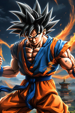 Goku's Fiery Transforma..