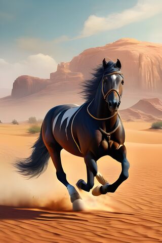 Majestic Stallion in the Desert 🌵🐎