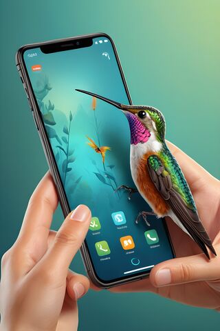 Hummingbird On Phone