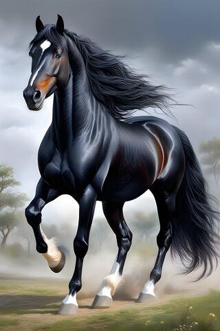Majestic Black Stallion..
